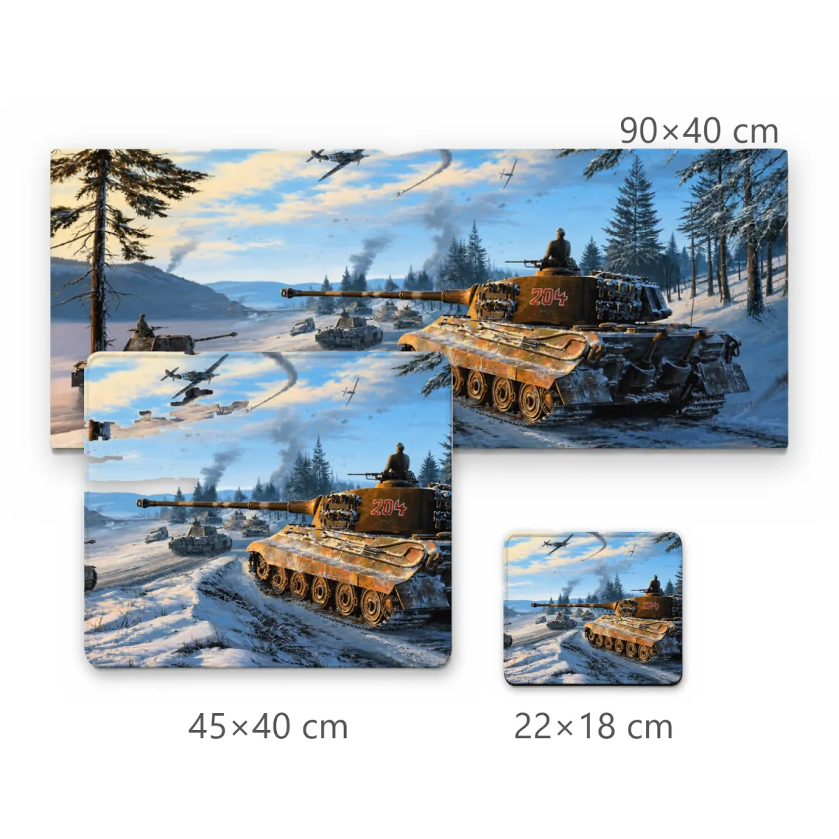 Mousepad Gamer Batalha de Tanques de Guerra na Neve