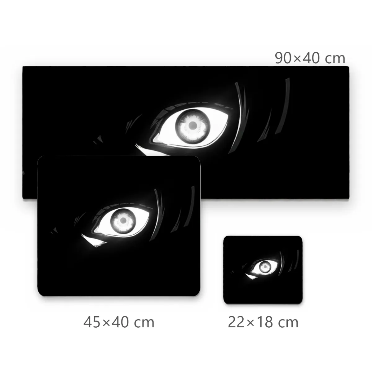 Mousepad Olhar no Escuro Estilo Anime Fundo Preto