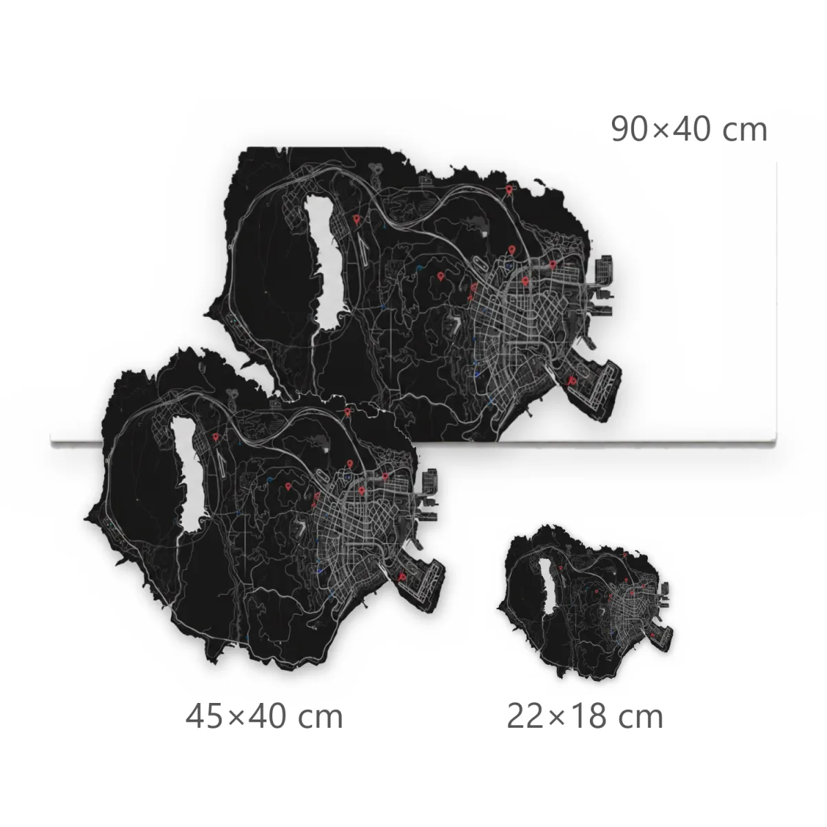 Mousepad Gamer com Ilustração Cartográfica de Ilha em Fundo Cinza Claro