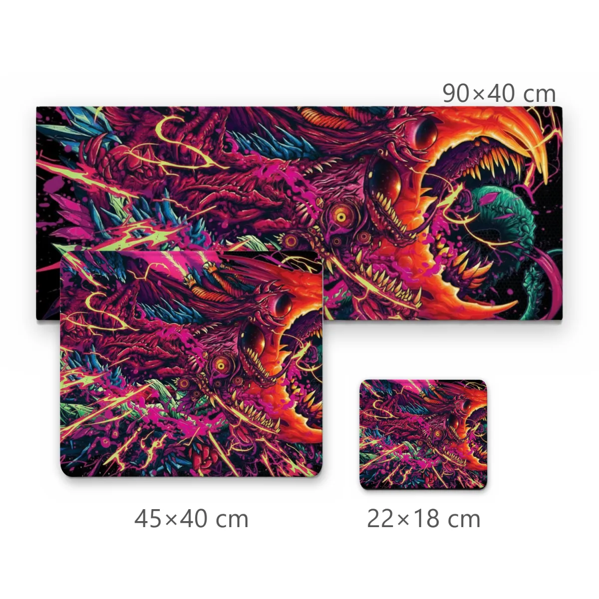 Mousepad Gamer Hyper Beast Criatura Monstruosa Neon em Cores Vibrantes