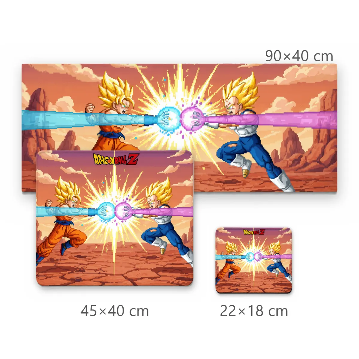 Mousepad Gamer Dragon Ball Z Goku vs Vegeta Pixel Art
