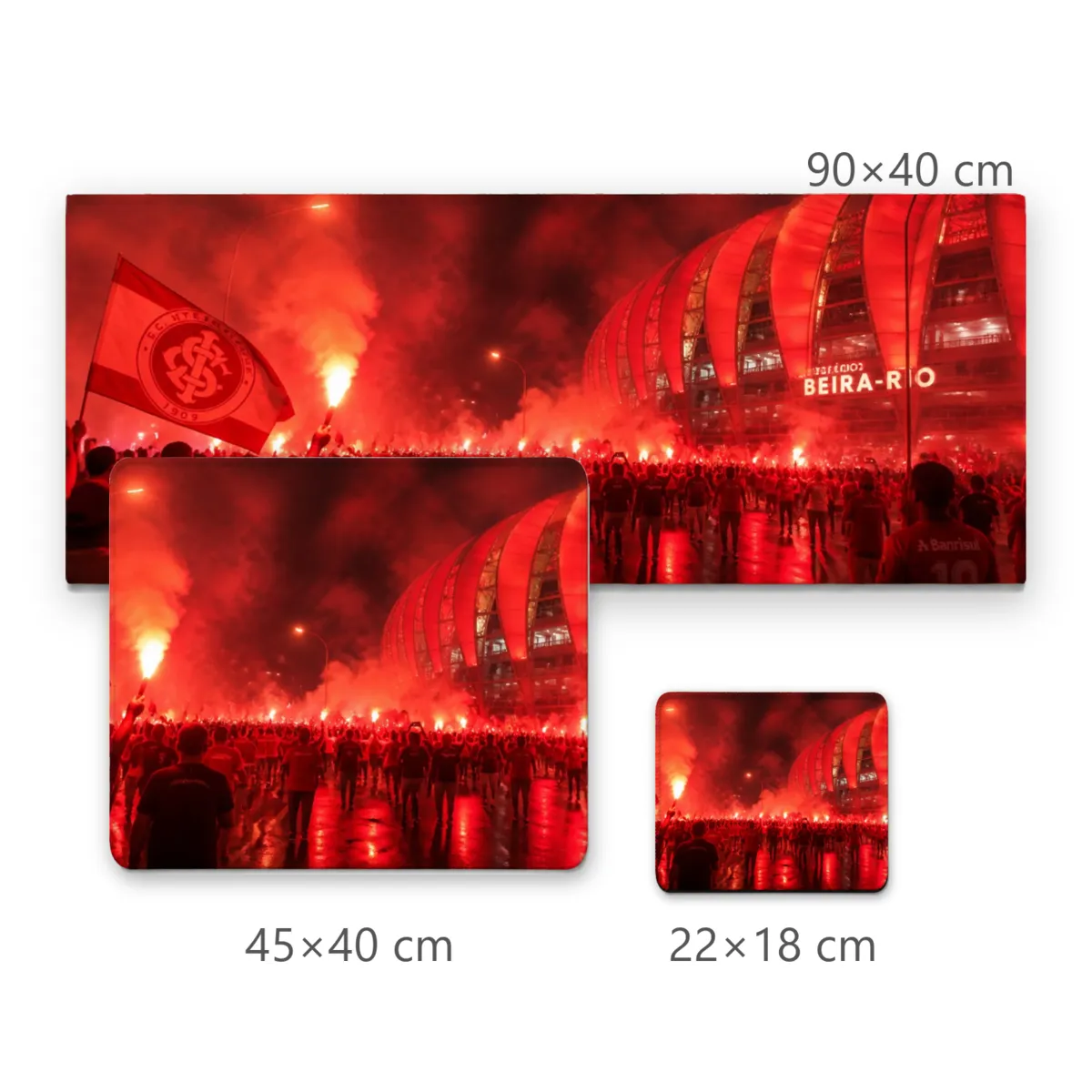 Mousepad Rua de Fogo Beira-Rio Torcida com Sinalizadores Vermelhos