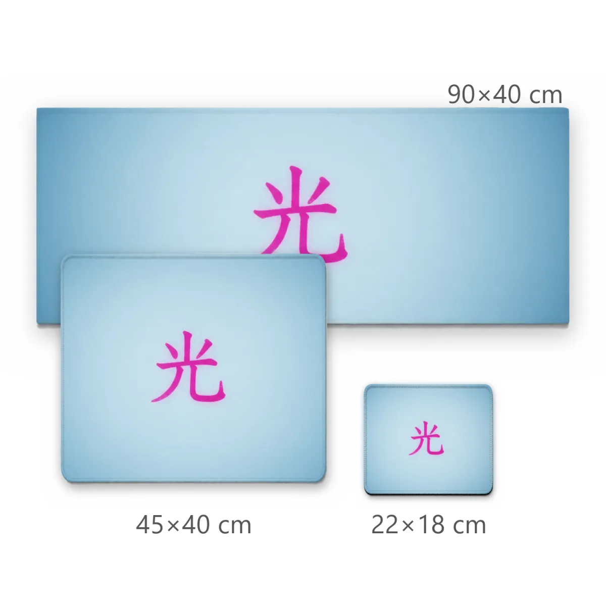 Mousepad Minimalista Ideograma Japonês Magenta sobre Fundo Azul Claro