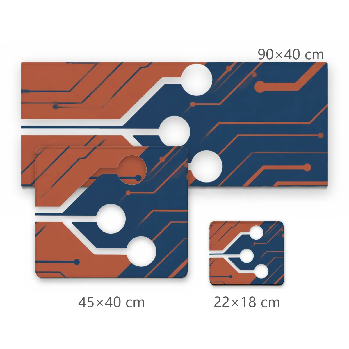 Mousepad Gamer Placa de Circuito Impresso com Trilhas Tech em Terracota e Azul
