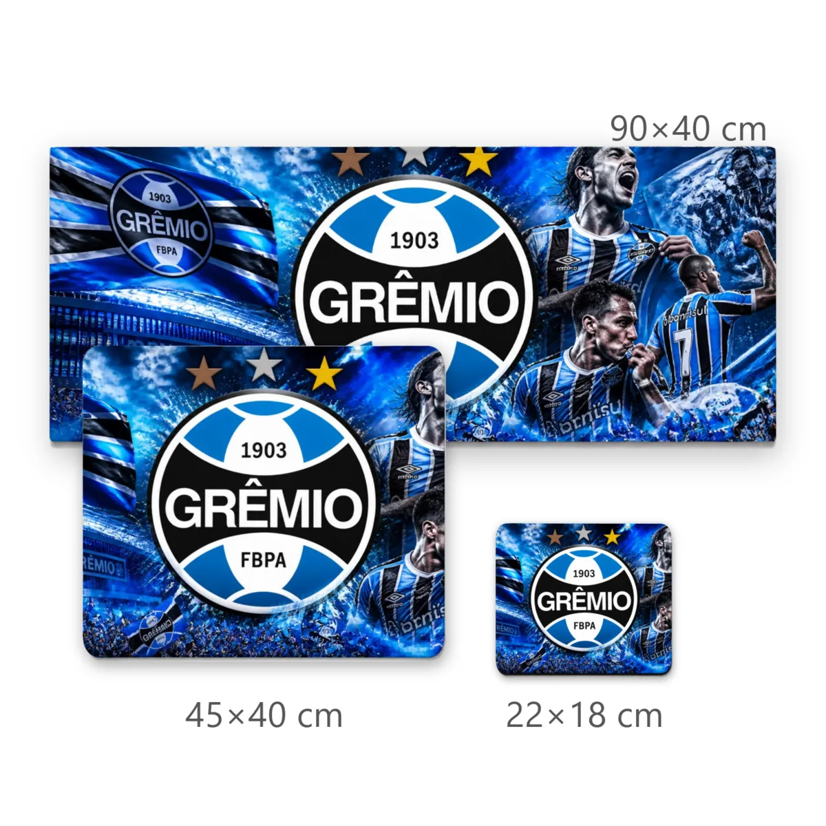 Mousepad Grêmio Estádio e Jogadores com Iluminação Azul