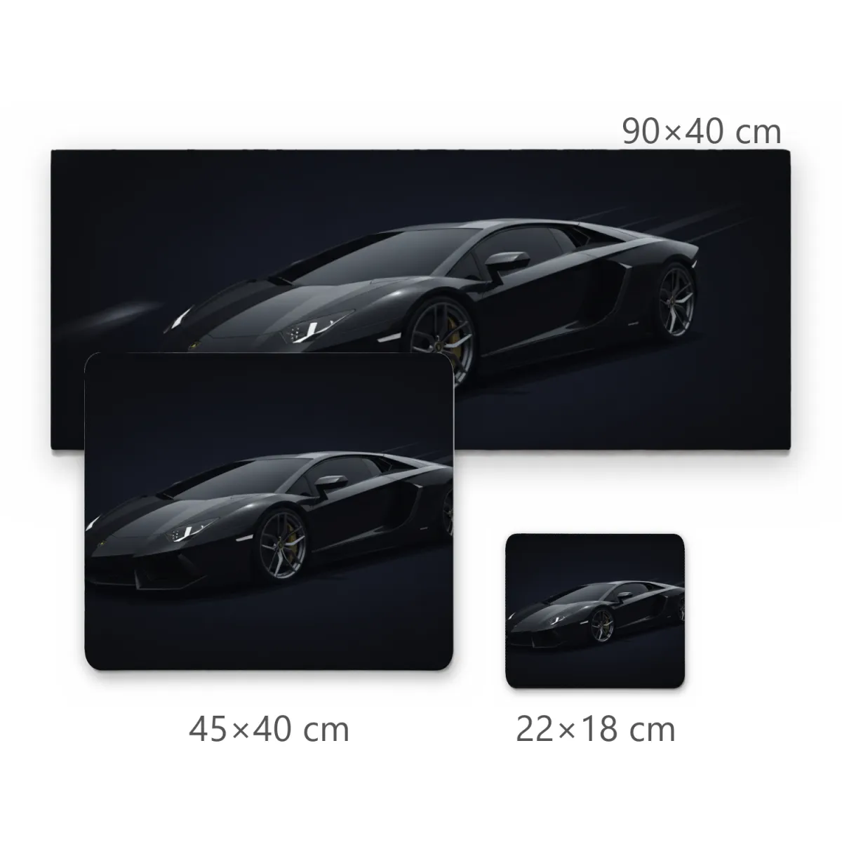Mousepad Supercarro Esportivo Preto Estilo Minimalista em Fundo Escuro