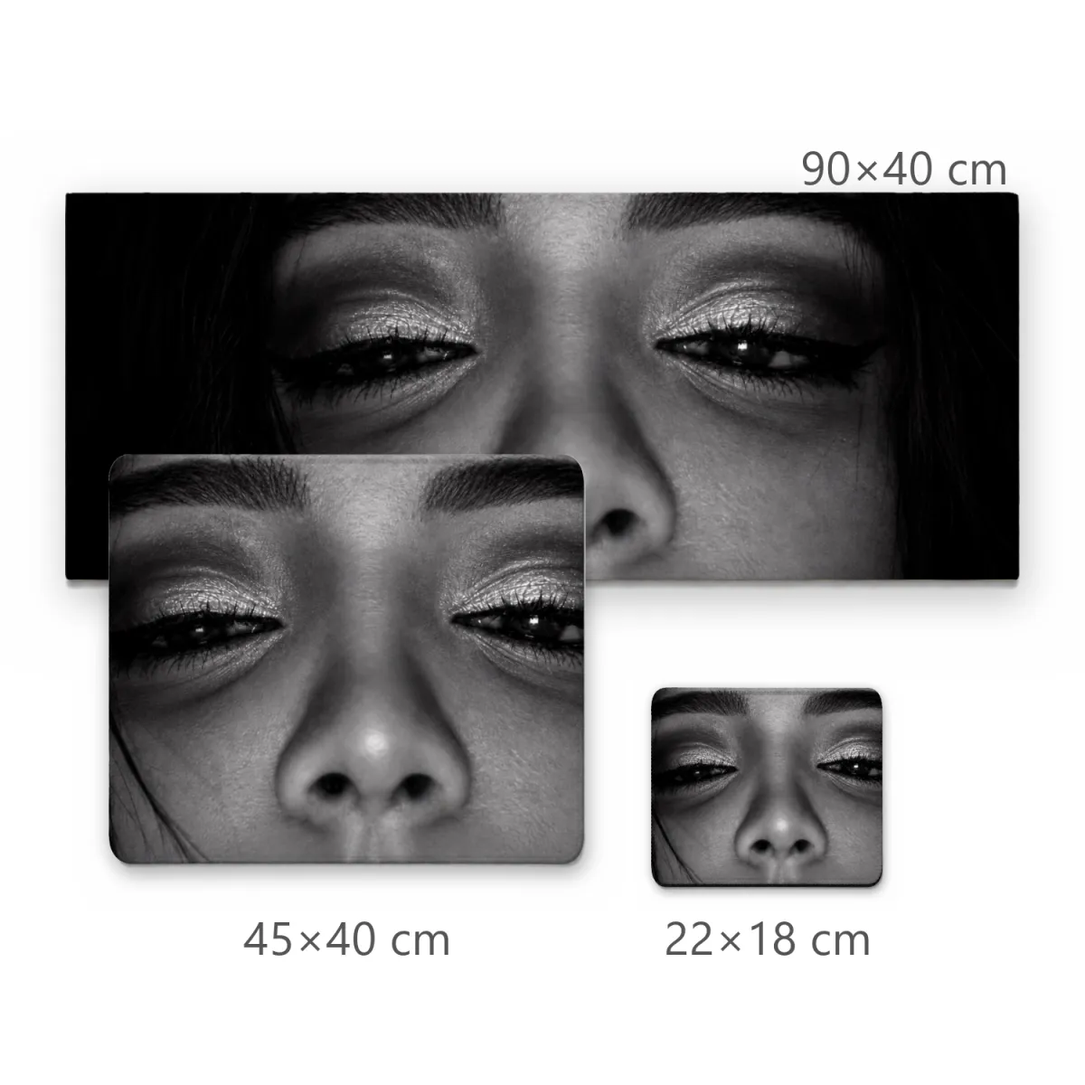 Mousepad Olhar Feminino em Preto e Branco Retrato Fotográfico