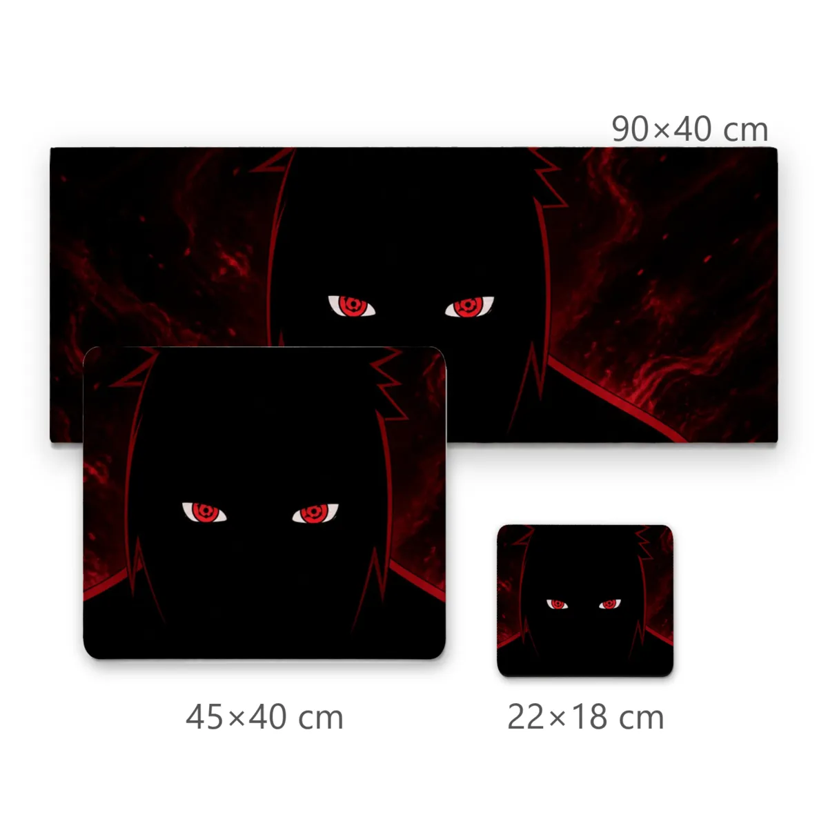 Mousepad Gamer Silhueta Sombria com Olhos Vermelhos Brilhantes e Aura Carmesim