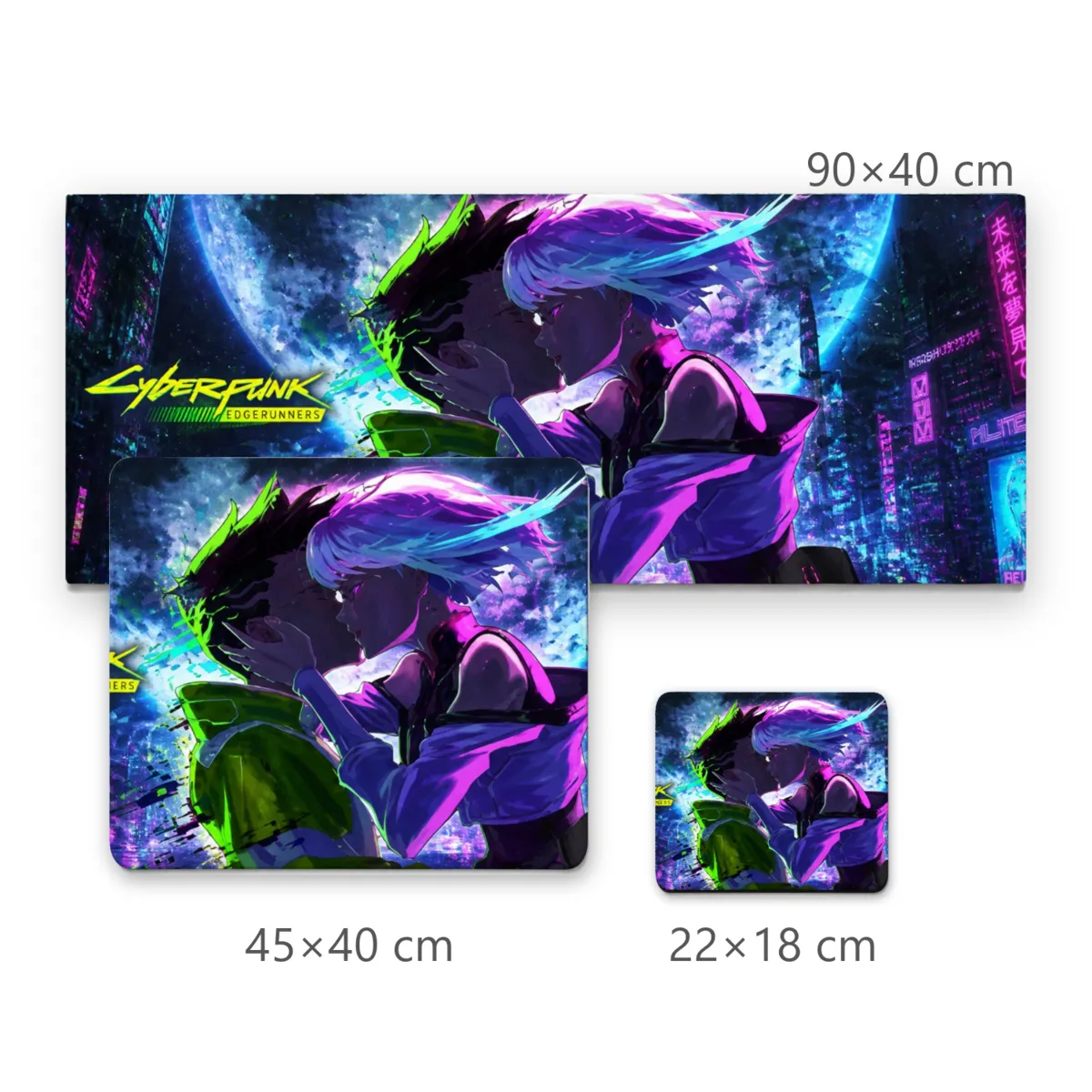 Mousepad Gamer Casal Cyberpunk com Iluminação Neon e Cidade Futurista