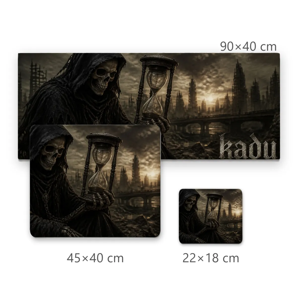 Mousepad Gamer Morte com Ampulheta em Cenário Pós-Apocalíptico Kadu