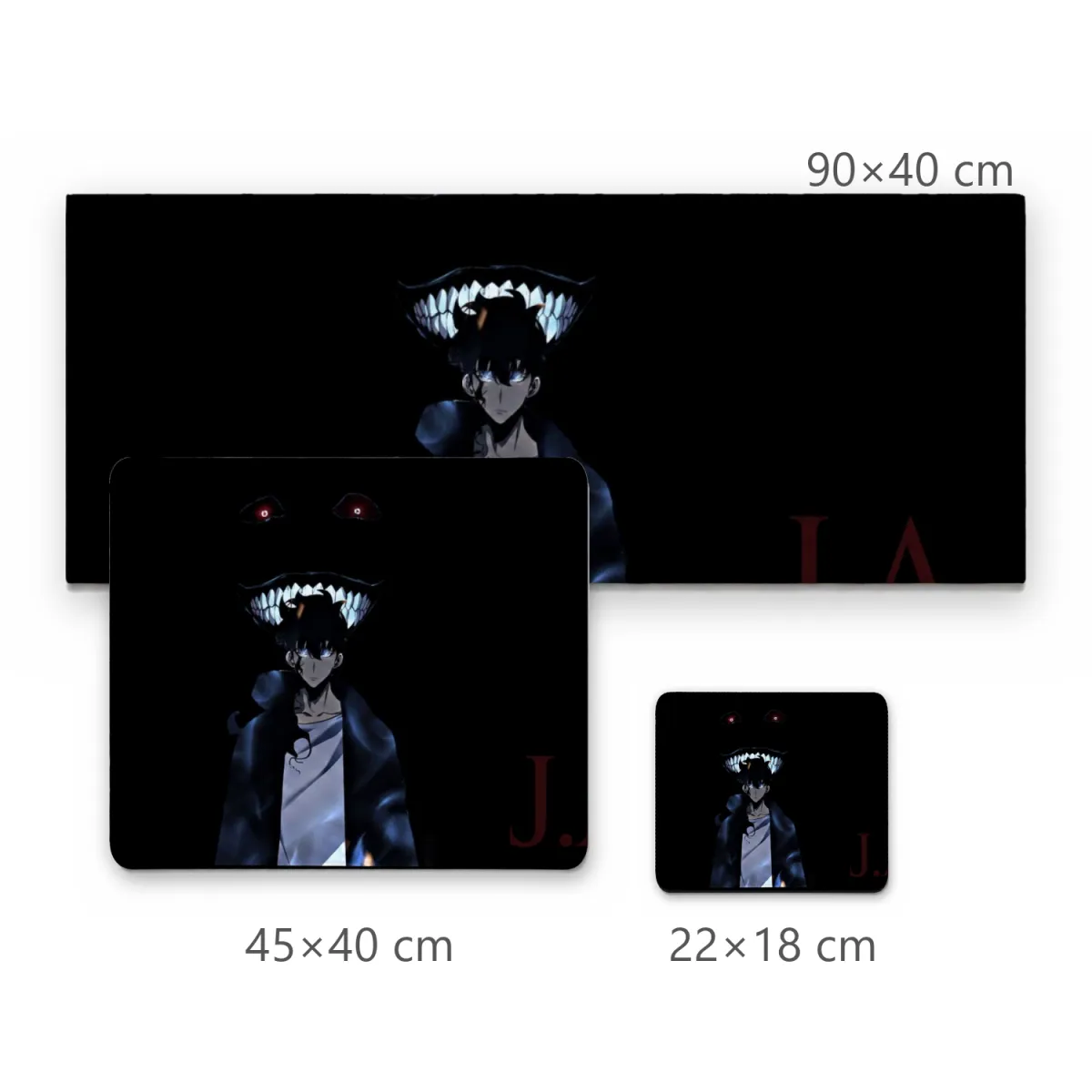 Mousepad Gamer Anime Sombra Sombria Monstro e Iniciais J.A.