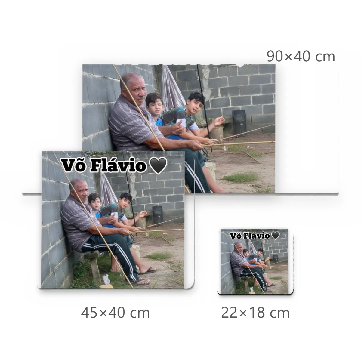 Mousepad Foto em Família Vô Flávio com Netos Pescando
