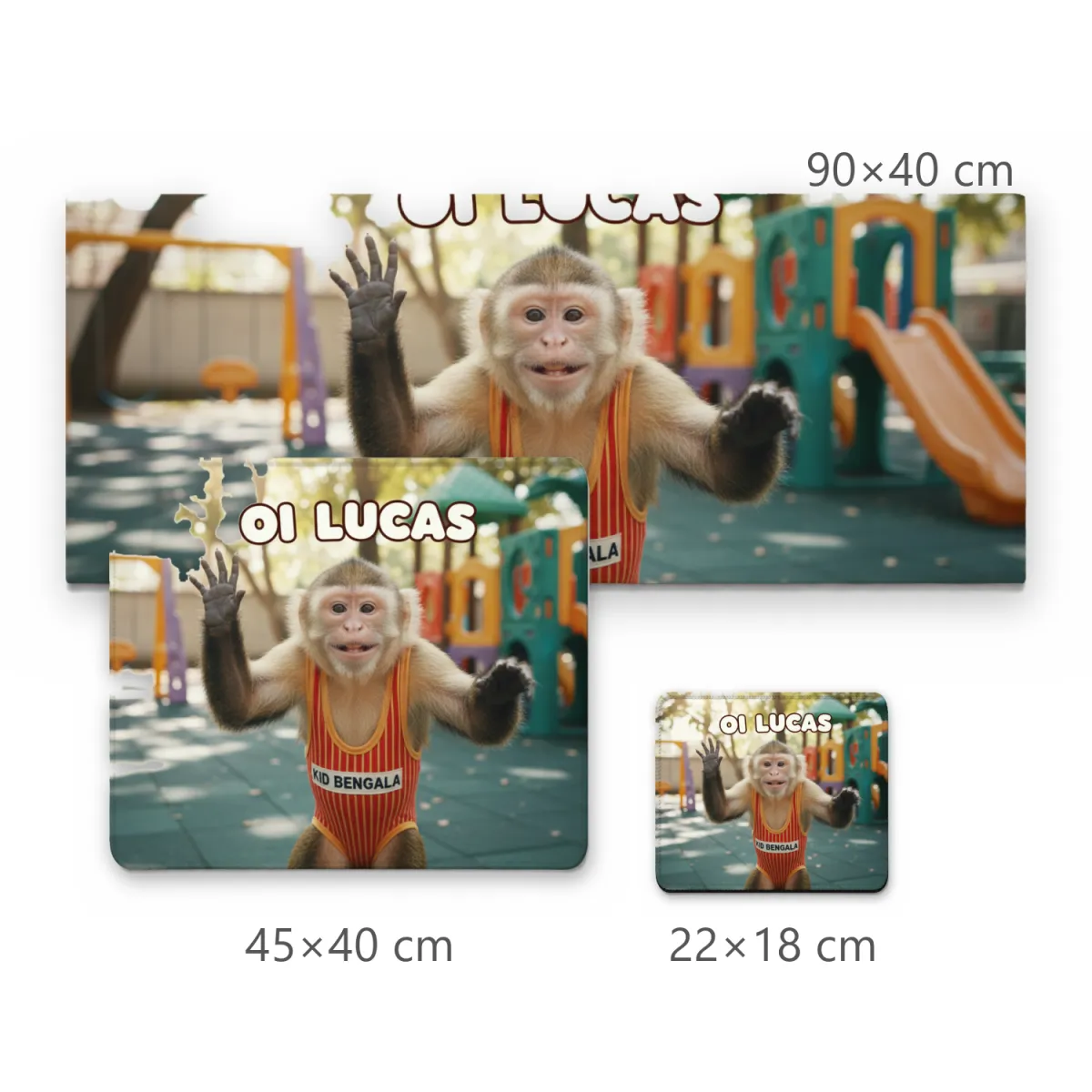 Mousepad Macaco com Roupa de Natação Oi Lucas e Playground