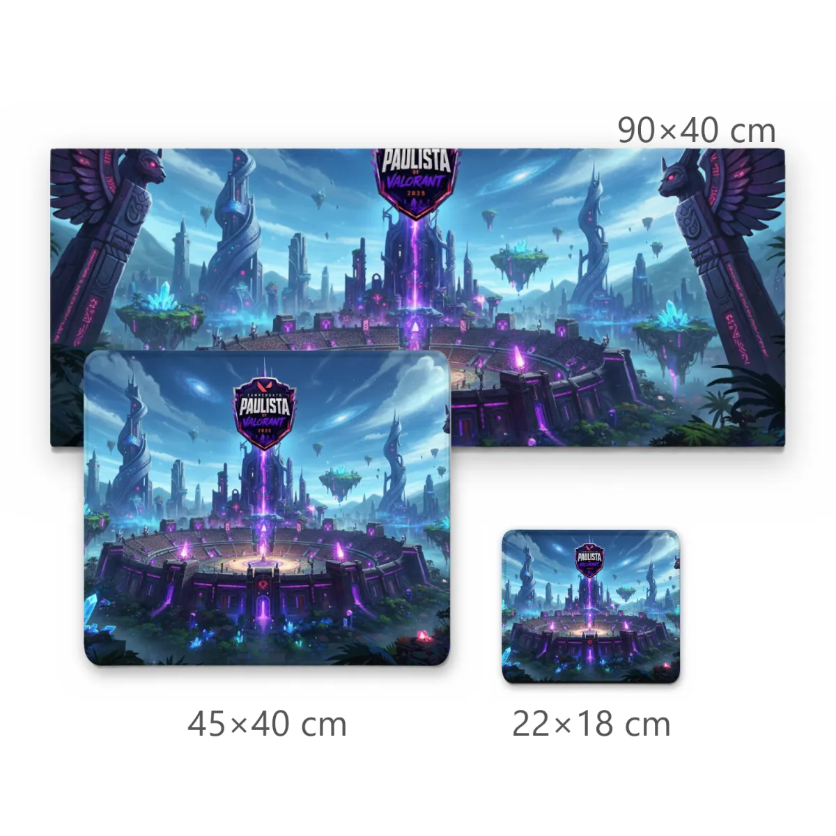 Mousepad Gamer Arena Mística com Brasão Paulista e Cristais Mágicos