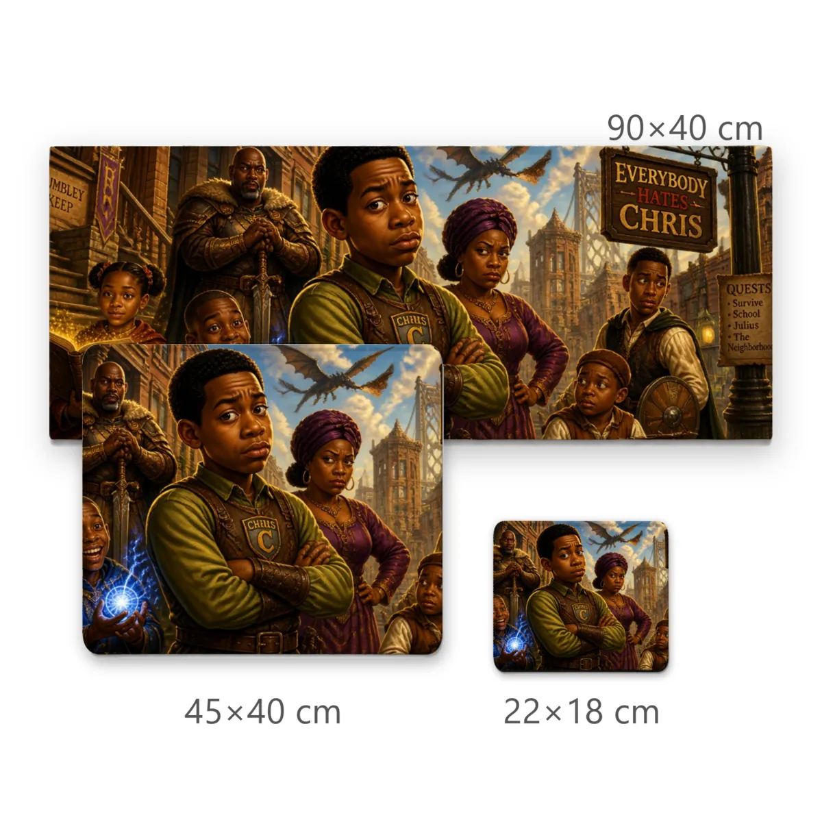 Mousepad Gamer Todo Mundo Odeia o Chris em Versão Fantasia Épica Medieval