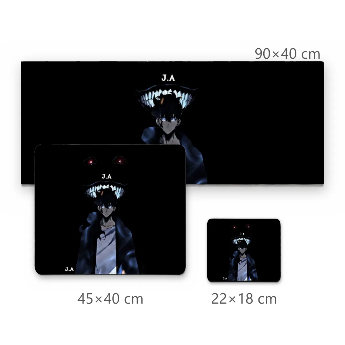 Mousepad Gamer Anime Sombrio com Personagem e Monstro Noturno