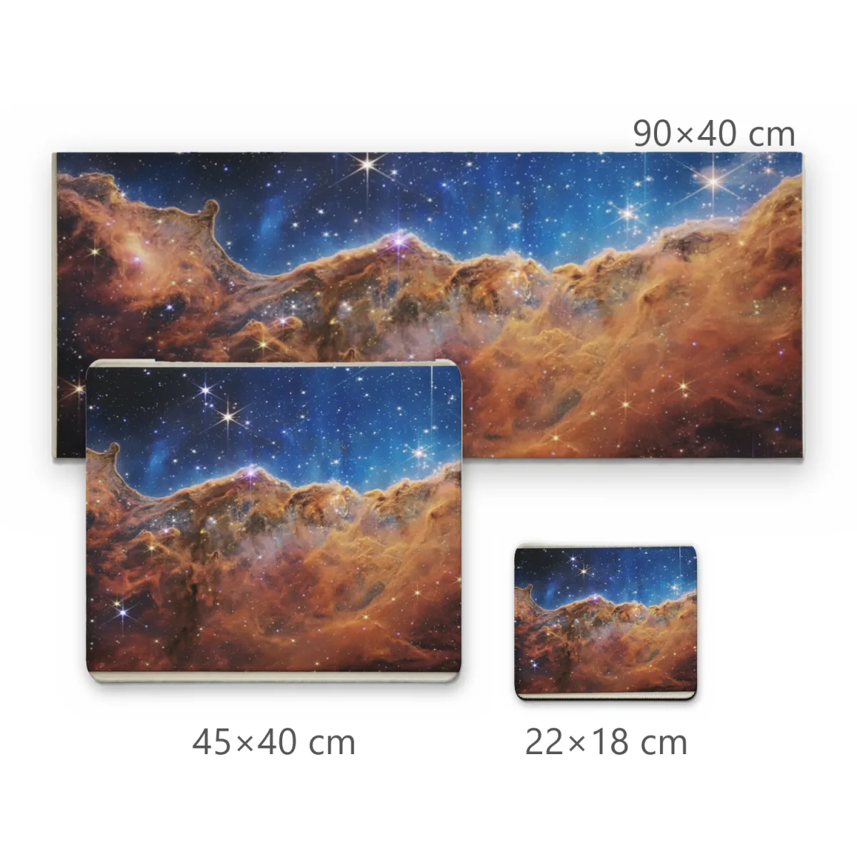 Mousepad Espaço Cósmico Nebulosa dos Penhascos Cósmicos com Estrelas Brilhantes