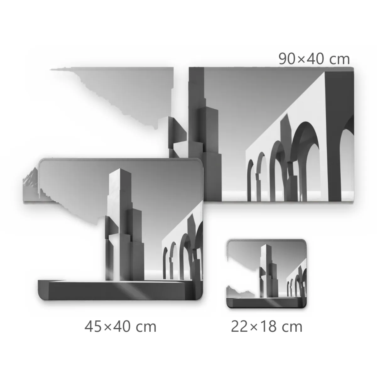 Mousepad Arquitetura Monocromática Minimalista em Preto e Branco