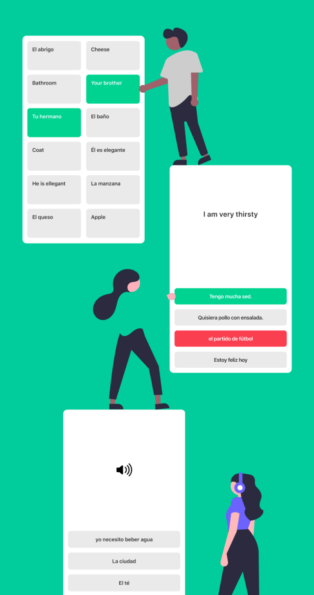 Match, spell out, listen or select to practice your flashcards