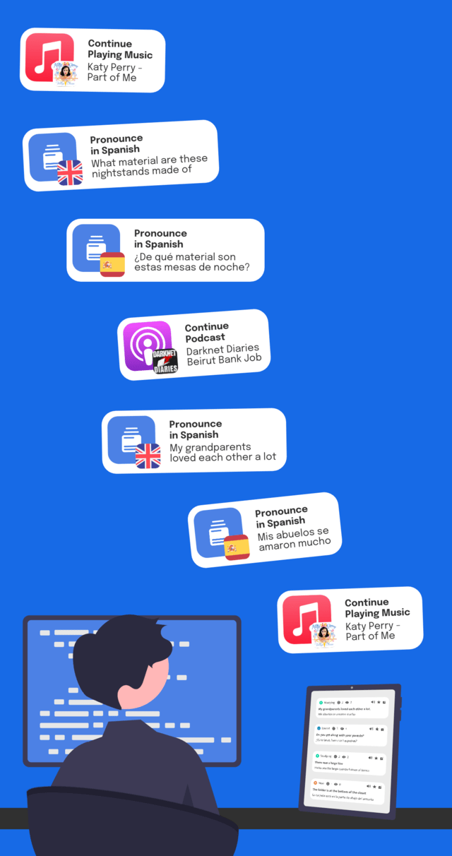 Auto-flip and auto-pronunciation when your hands are busy