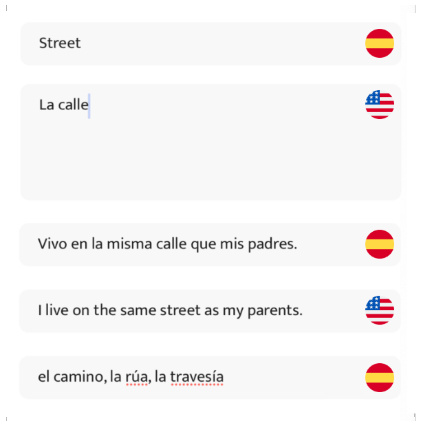 Custom text fields for synonyms or examples