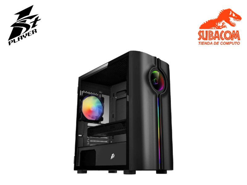 CASE GAMER 1ST PLAYER IS3, 1FAN ARGB, VIDRIO TEMPLADO, BANDA LED RGB, COLOR NEGRO