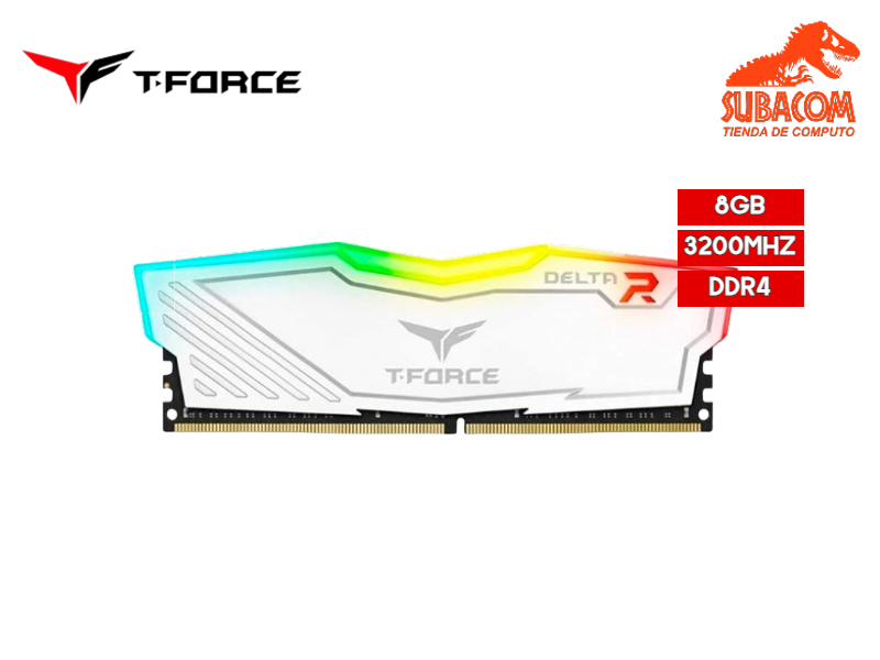 MEMORIA RAM TEAMGROUP T-FORCE DELTA 8GB 3200MHZ DDR4 RGB WHITE