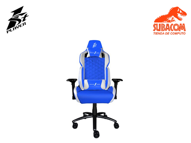 SILLA GAMER 1ST PLAYER DK2 AZUL/BLANCO