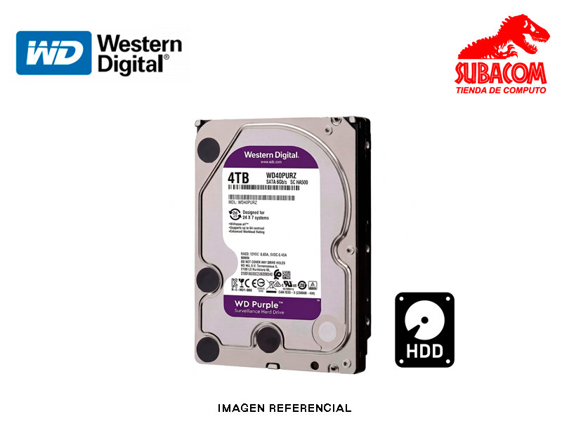 Disco Duro Western Digital Purple 4TB, 3.5", SATA III, DVR y NVR