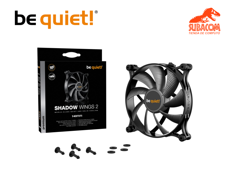 VENTILADOR PARA CPU BEQUIET BL087 SHADOW WINGS 2 DE 140MM BLACK