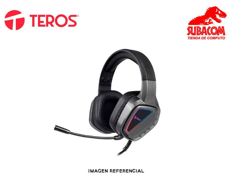 AUDIFONOS GAMING TEROS TE-8171N, 2 METROS, ILUMINACIÓN LED, USB