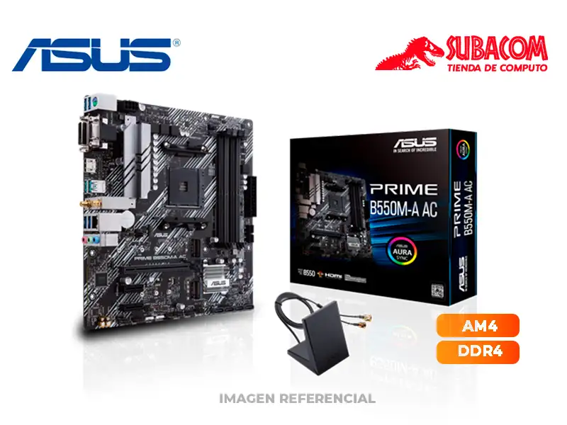 Placa Madre Asus Prime B550M-A AC, Socket AM4, Micro-ATX, DDR4, Wi-Fi