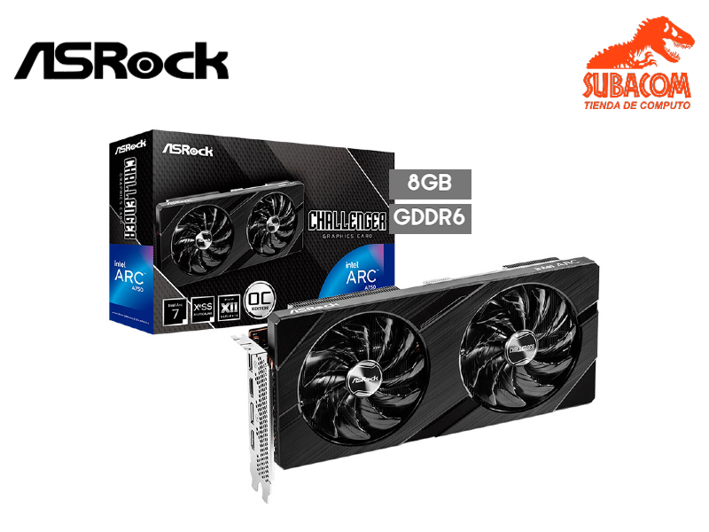 TARJETA DE VIDEO ASROCK CHALLENGER, INTEL ARC A750, 8GB 256BITS, GDDR6, OC EDITION