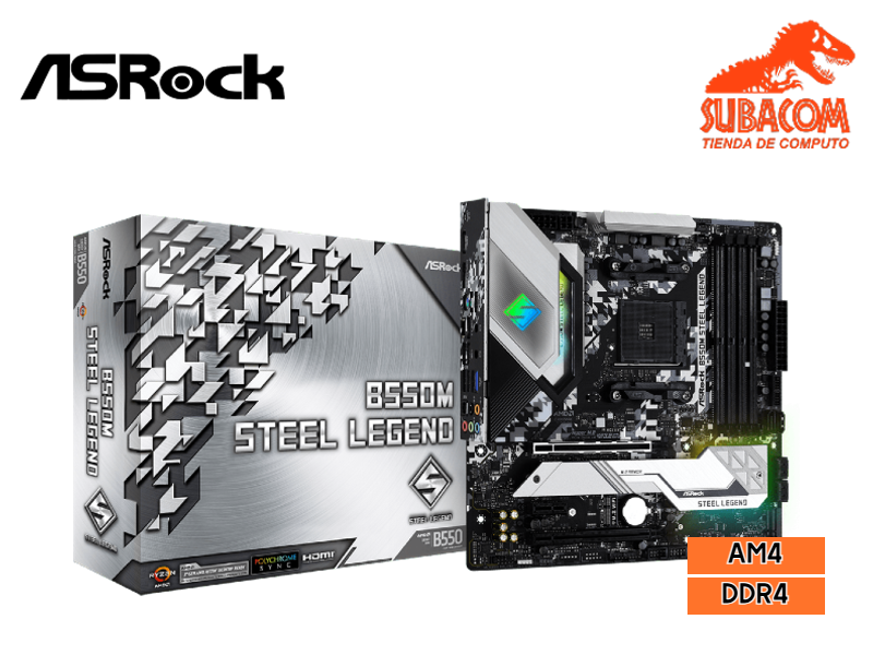 PLACA ASROCK B550M STEEL LEGEND, AMD RYZEN, SOCKET AM4