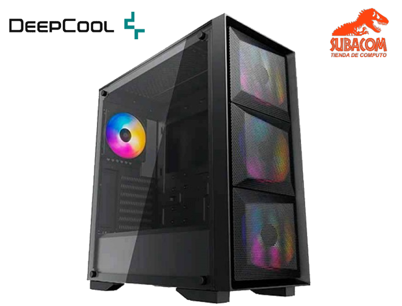 CASE GAMER DEEPCOOL MATREXX 50 MESH 4FS, 4FAN LED RGB, VIDRIO TEMPLADO, COLOR NEGRO