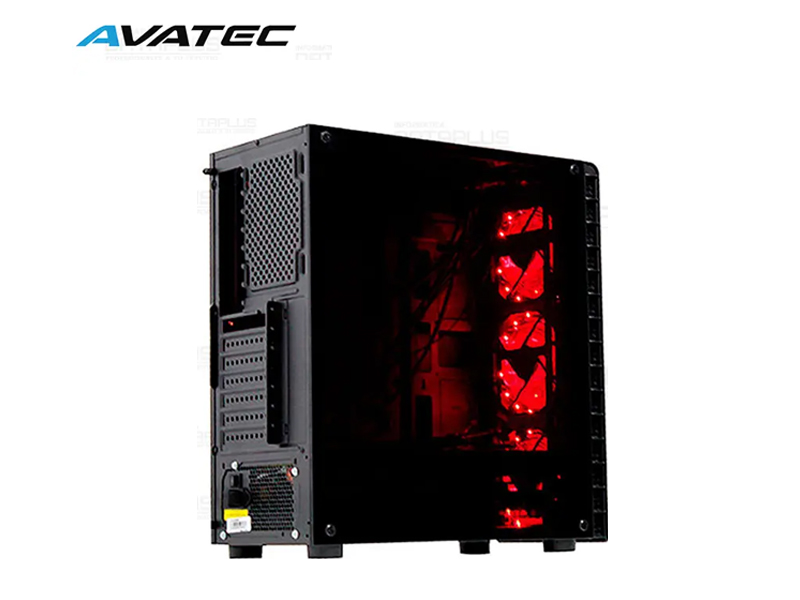 CASE GAMER AVATEC AV-CCA-4502BG, 550W, 3FAN RGB, VIDRIO ACRÍLICO, COLOR NEGRO