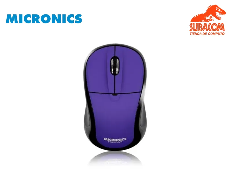 MOUSE INALÁMBRICO MICRONICS FREEDOM MIC M723, PÚRPURA, 1200 DPI, TIPO C + USB