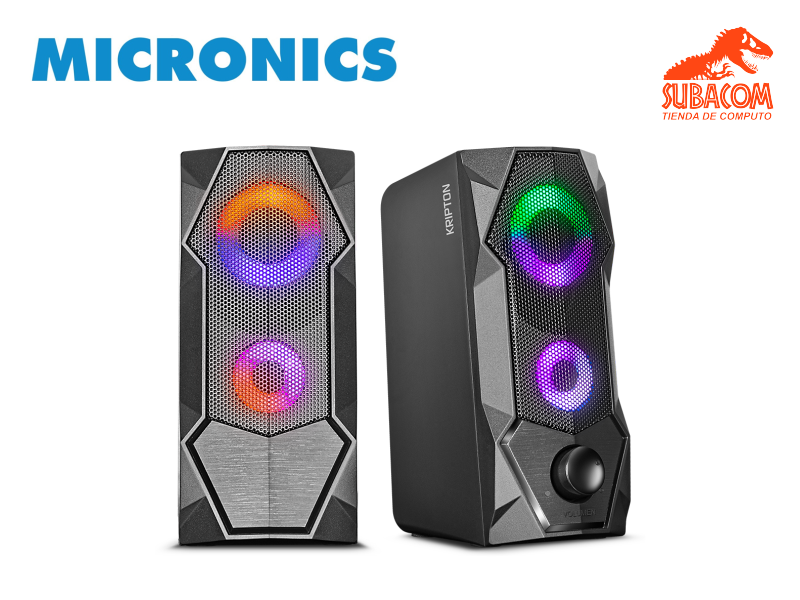 PARLANTES MICRONICS KRIPTON MIC S324+ GAMER MACHINE, LED RGB