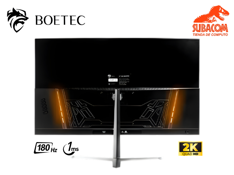 MONITOR GAMER BOETEC OPTIMUS 2700 27" 2K (2660x1440) QHD LED, 180HZ, 1MS, 2 HDMI, 2 DP, COLOR NEGRO 1