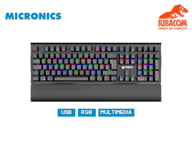 TECLADO MECANICO VANQUISH, LED RGB, PULSADORES AZULES, ALUMINIO, CON REPOSA MUÑECAS