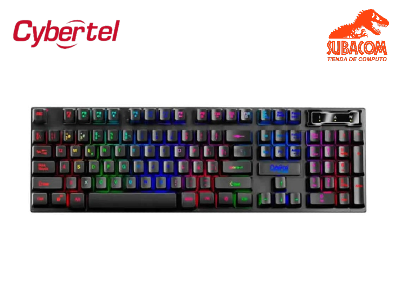 TECLADO GAMER CYBERTEL XTREME CYB K505, 100%, RAINBOW, MULTIMEDIA, COLOR NEGRO