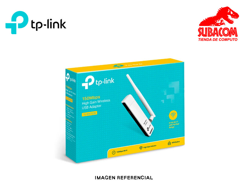 ADAPTADOR TP-LINK 150MBPS USB ANTENA TL-WN722N