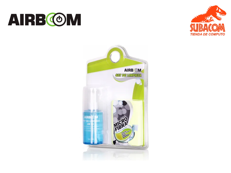 SET DE LIMPIEZA AIRBOOM ABC5, LÍQUIDO LIMPIADOR 120ML + PAÑO DE MICRO FIBRA