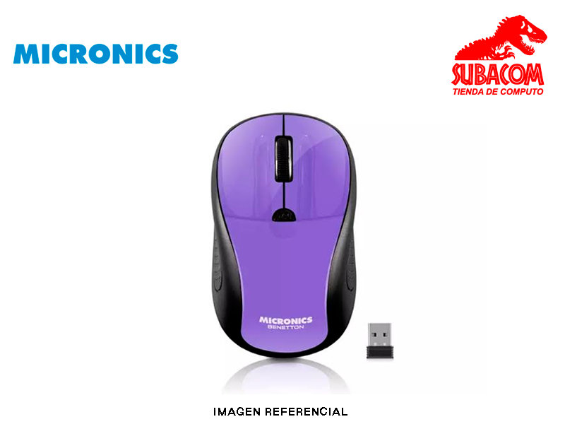 MOUSE INALÁMBRICO MICRONICS BENETTON MIC M705, VIOLETA