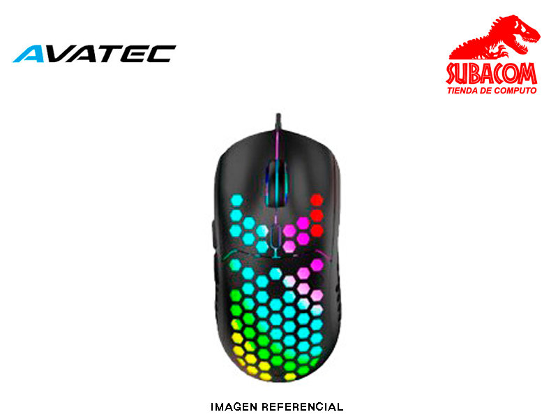 MOUSE AVATEC CMS-8410B, 7200 DPI, RGB, COLOR NEGRO