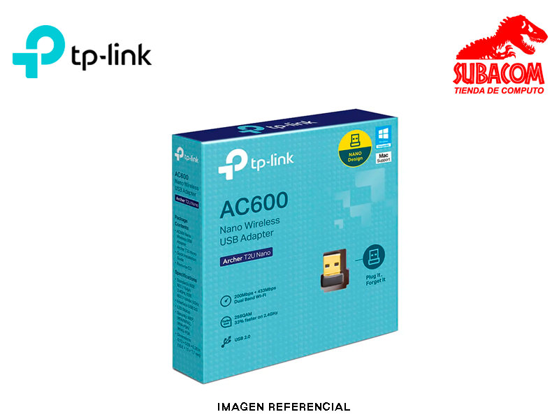Adaptador Wi-Fi USB TP-Link Archer T2U Nano, AC600 Dual Band