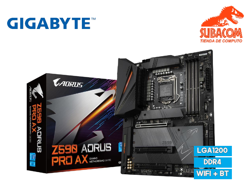 PLACA MADRE GIGABYTE AORUS PRO AX Z590, INTEL LGA 1200, DDR4