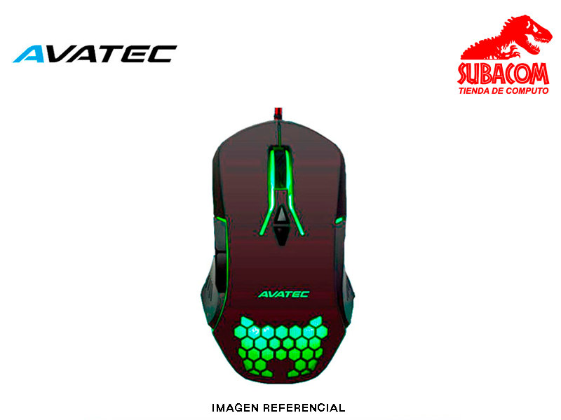 MOUSE AVATEC CMS-8405B, 7200 DPI, RGB, COLOR NEGRO