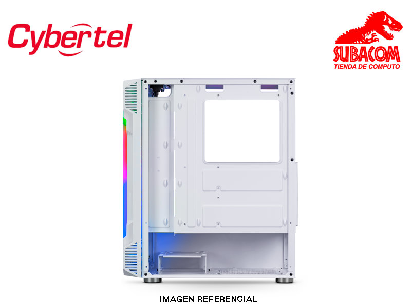 CASE GAMER CYBERTEL SAMURAI CBX 5021W, 1FAN STRIPE RGB, 3 USB, VIDRIO TEMPLADO, COLOR BLANCO 1