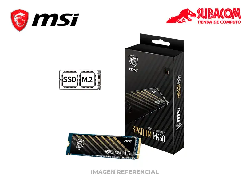 Disco Sólido SSD MSI Spatium M450 1TB, M.2 NVMe PCIe 4.0, 3600MB/s